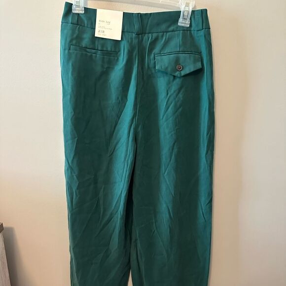 NWT A New Day Green Wide Leg Pants High Rise size 2 reg - Picture 1 of 10